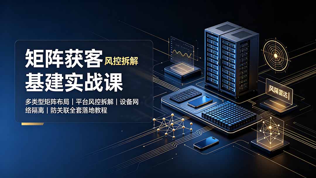 （19319期）矩阵获客基建实战课：多类型矩阵布局｜平台风控拆解｜设备网络隔离｜防关联全套落地教程武野创库-网创项目资源站-副业项目-创业项目-搞钱项目野创库