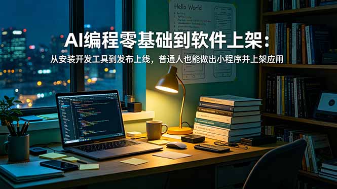 （19109期）AI编程零基础到软件上架：从安装开发工具到发布上线，普通人也能做出小程序并上架应用商店武野创库-网创项目资源站-副业项目-创业项目-搞钱项目野创库