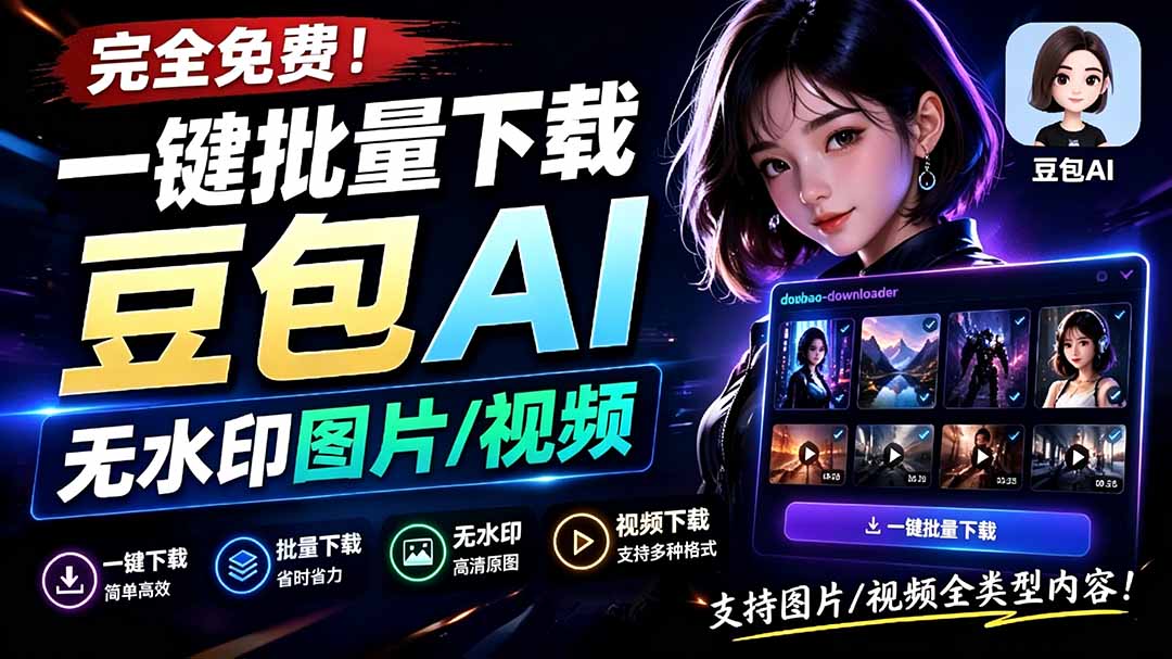 （19355期）Github最新发布！一键批量下载豆包AI无水印图片/视频，简单易用，自动解析提示词，doubao-downloader武野创库-网创项目资源站-副业项目-创业项目-搞钱项目野创库