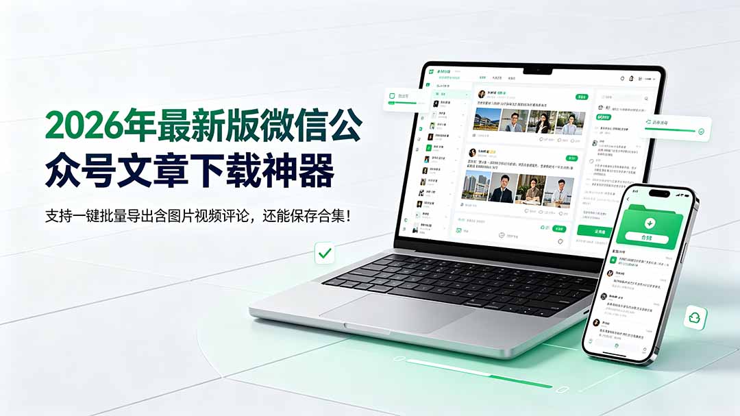 （19486期）2026年最新版微信公众号文章下载神器，支持一键批量导出含图片视频评论，还能保存合集！武野创库-网创项目资源站-副业项目-创业项目-搞钱项目野创库