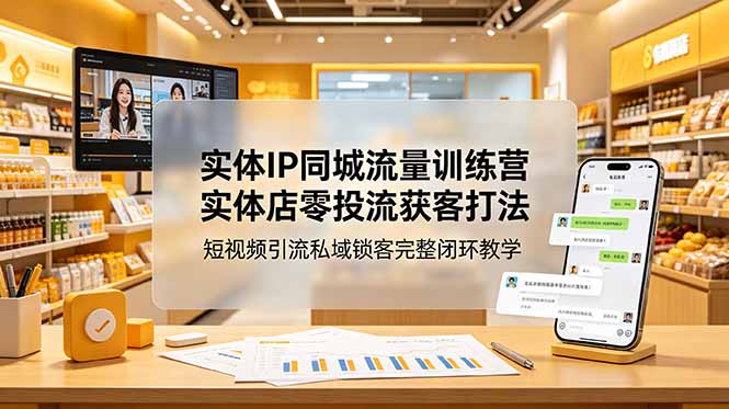 （18999期）实体IP同城流量训练营：实体店零投流获客打法，短视频引流私域锁客完整闭环教学武野创库-网创项目资源站-副业项目-创业项目-搞钱项目野创库