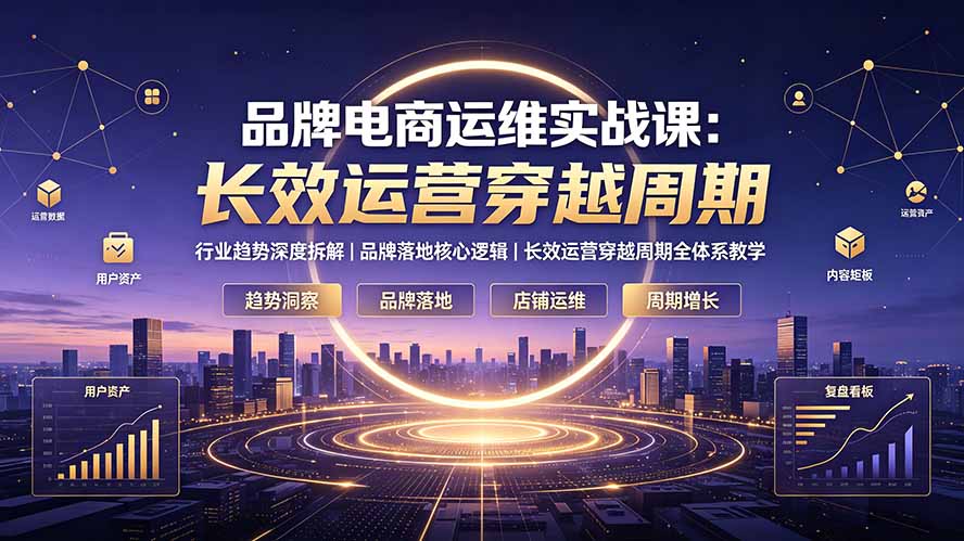 （19340期）品牌电商运维实战课：行业趋势深度拆解｜品牌落地核心逻辑｜长效运营穿越周期全体系教学武野创库-网创项目资源站-副业项目-创业项目-搞钱项目野创库