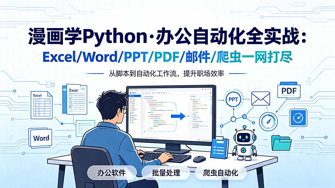 （19270期）漫画学Python·办公自动化全实战：Excel/Word/PPT/PDF/邮件/爬虫一网打尽武野创库-网创项目资源站-副业项目-创业项目-搞钱项目野创库