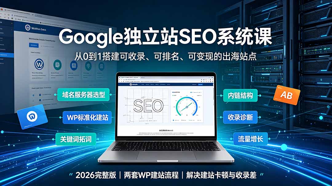 （19426期）Google独立站SEO-7月系统课：出海基建×WordPress建站×AI内容生产×站内外优化×Search Console×AdSense变现武野创库-网创项目资源站-副业项目-创业项目-搞钱项目野创库