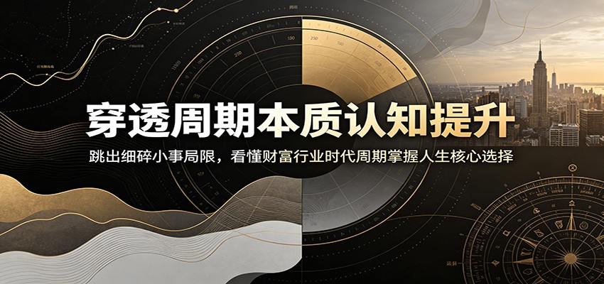 穿透周期本质认知提升：跳出细碎小事局限，看懂财富行业时代周期掌握人生核心选择武野创库-网创项目资源站-副业项目-创业项目-搞钱项目野创库
