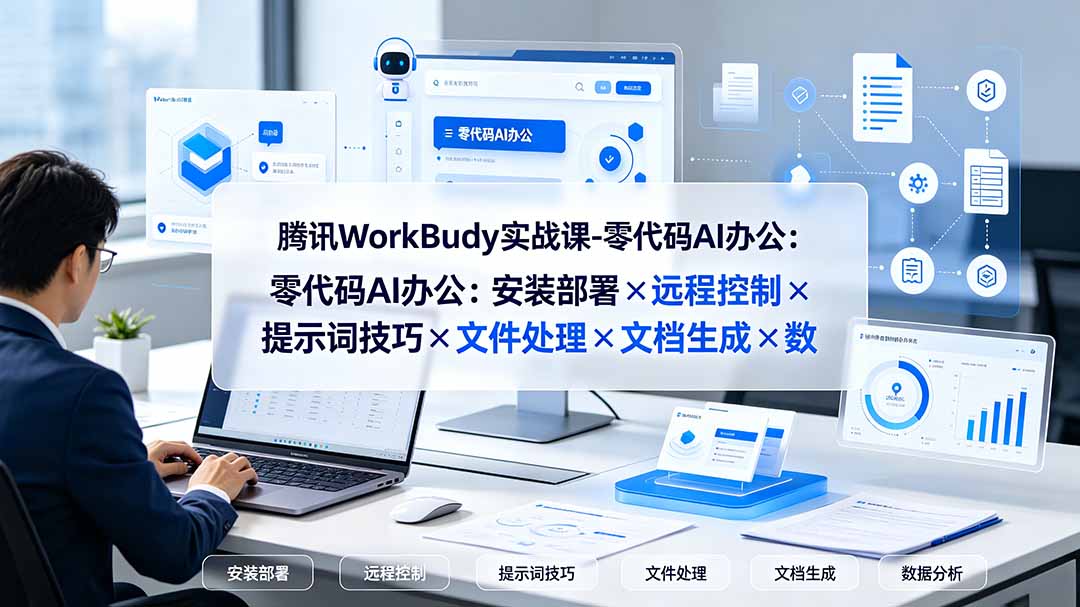 （19325期）腾讯WorkBuddy实战课-零代码AI办公：安装部署×远程控制×提示词技巧×文件处理×文档生成×数据分析武野创库-网创项目资源站-副业项目-创业项目-搞钱项目野创库