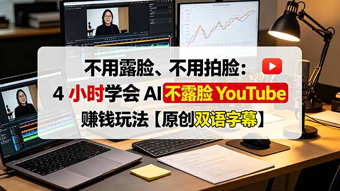 （19161期）不用露脸、不用拍脸：4 小时学会 AI 不露脸 YouTube 赚钱玩法【原创双语字幕】武野创库-网创项目资源站-副业项目-创业项目-搞钱项目野创库