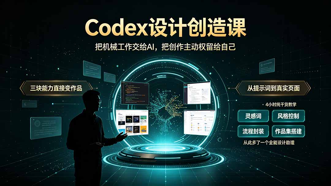 （19362期）Codex设计创造课-2期，小白也能掌握的Codex设计创造技巧，把机械工作交给AI，把创作主动权留给自己武野创库-网创项目资源站-副业项目-创业项目-搞钱项目野创库
