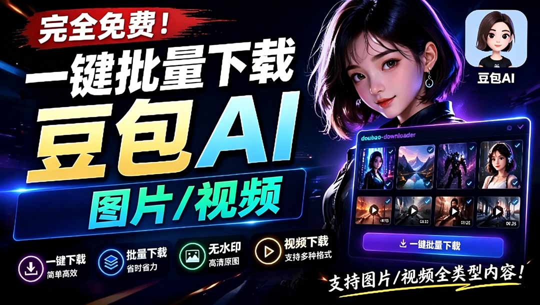 （19107期）Github最新发布！一键批量下载豆包AI无水印图片/视频，简单易用，自动解析提示词，doubao-downloader武野创库-网创项目资源站-副业项目-创业项目-搞钱项目野创库