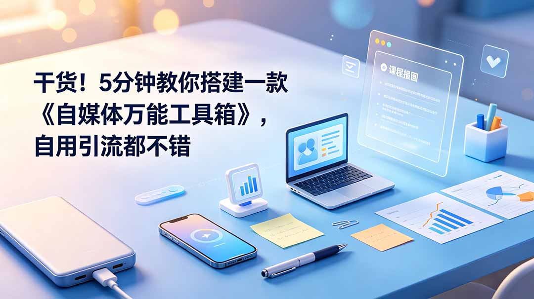 （19064期）干货！5分钟教你搭建一款《自媒体万能工具箱》，自用引流都不错武野创库-网创项目资源站-副业项目-创业项目-搞钱项目野创库