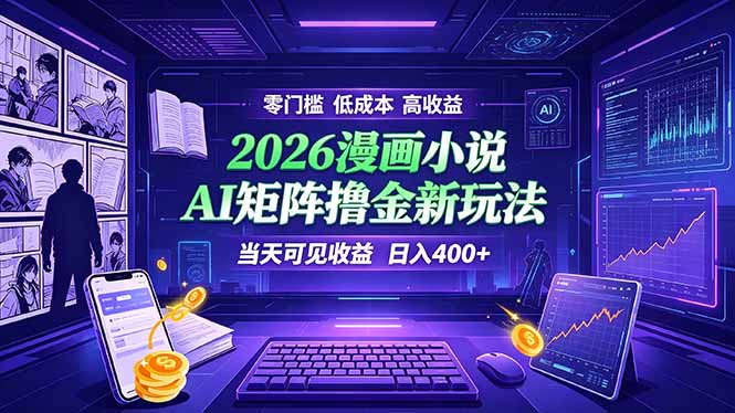 （19219期）爆款小说漫画大阅读    ai矩阵操作    当天可见收益  日入400+    零门槛    高收益武野创库-网创项目资源站-副业项目-创业项目-搞钱项目野创库