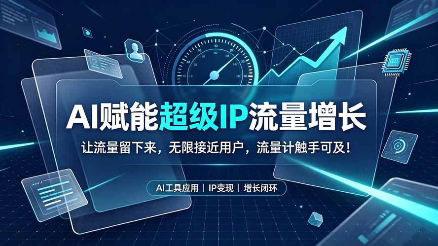 （19453期）AI赋能超级IP流量增长：让流量留下来，无限接近用户，流量计触手可及！武野创库-网创项目资源站-副业项目-创业项目-搞钱项目野创库