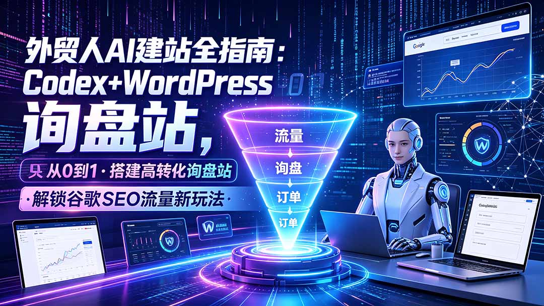 （19439期）外贸人AI建站全指南：Codex+WordPress从0到1·搭建高转化询盘站·解锁谷歌SEO流量新玩法武野创库-网创项目资源站-副业项目-创业项目-搞钱项目野创库