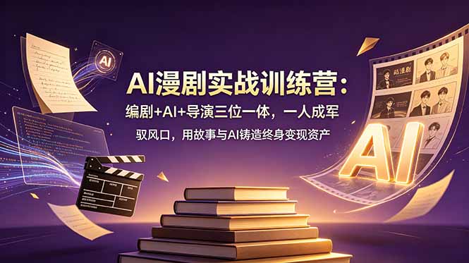 （19032期）AI漫剧实战训练营：编剧+AI+导演三位一体，一人成军 驭风口，用故事与AI铸造终身变现资产武野创库-网创项目资源站-副业项目-创业项目-搞钱项目野创库