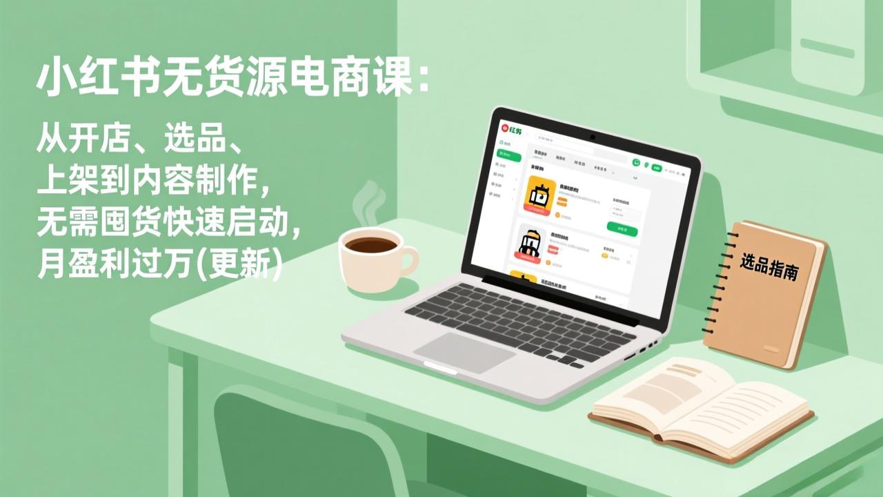 （19003期）小红书无货源电商课(6月22更新)：从开店、选品、上架到内容制作，无需囤货快速启动，月盈利过万武野创库-网创项目资源站-副业项目-创业项目-搞钱项目野创库