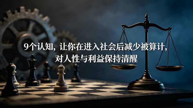 （19042期）付费文章：9个认知，让你在进入社会后减少被算计，对人性与利益保持清醒武野创库-网创项目资源站-副业项目-创业项目-搞钱项目野创库