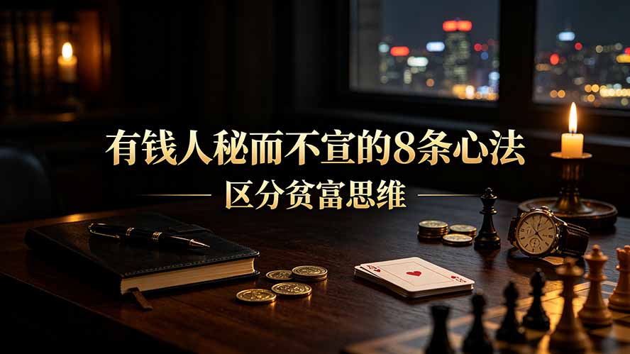 （19413期）付费文章：有钱人秘而不宣的8条心法｜区分贫富思维武野创库-网创项目资源站-副业项目-创业项目-搞钱项目野创库