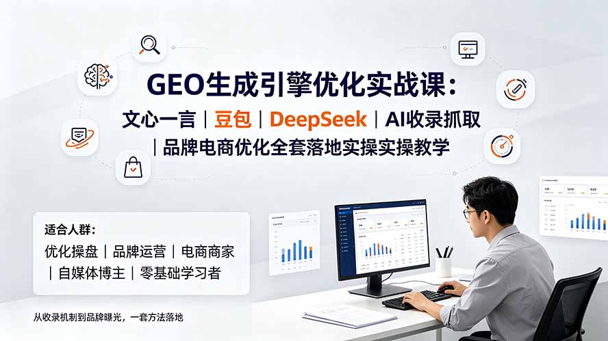 （19456期）GEO生成引擎优化实战课：文心一言｜豆包｜DeepSeek｜AI收录抓取｜品牌电商优化全套落地实操教学武野创库-网创项目资源站-副业项目-创业项目-搞钱项目野创库