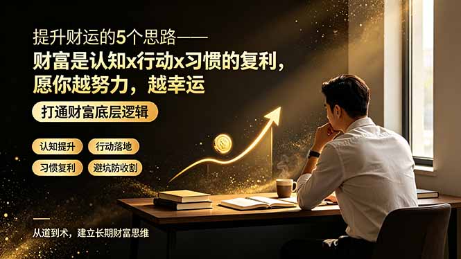 （19233期）付费文章：提升财运的5个思路——财富是认知x行动x习惯的复利，愿你越努力，越幸运武野创库-网创项目资源站-副业项目-创业项目-搞钱项目野创库