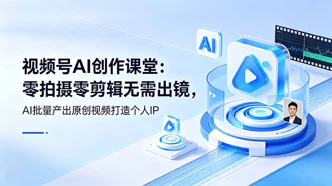 （19049期）视频号AI创作课堂：零拍摄零剪辑无需出镜，AI批量产出原创视频打造个人IP武野创库-网创项目资源站-副业项目-创业项目-搞钱项目野创库