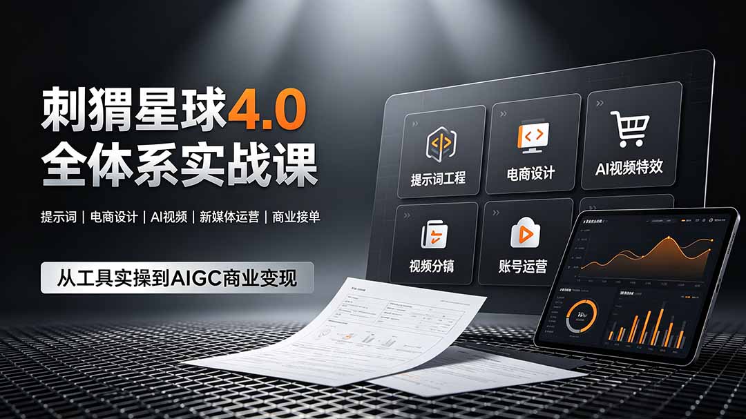 （19224期）刺猬星球4.0全体系实战课，覆盖提示词工程、电商设计、AI视频特效与新媒体运营，一站式掌握AIGC商业核心技能武野创库-网创项目资源站-副业项目-创业项目-搞钱项目野创库