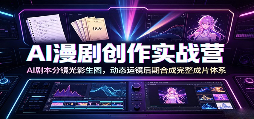 AI漫剧创作实战营：AI剧本分镜光影生图，动态运镜后期合成完整成片体系武野创库-网创项目资源站-副业项目-创业项目-搞钱项目野创库