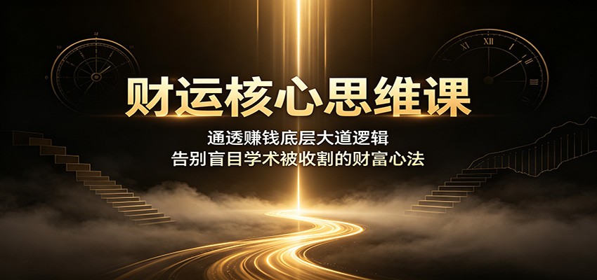 财运核心思维课：通透赚钱底层大道逻辑，告别盲目学术被收割的财富心法武野创库-网创项目资源站-副业项目-创业项目-搞钱项目野创库