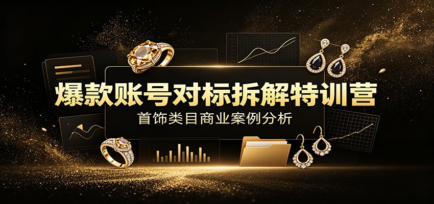爆款账号对标拆解特训营：首饰类目商业案例分析，配套完整资料内容武野创库-网创项目资源站-副业项目-创业项目-搞钱项目野创库