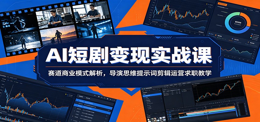 AI短剧变现实战课：赛道商业模式解析，导演思维提示词剪辑运营求职教学武野创库-网创项目资源站-副业项目-创业项目-搞钱项目野创库