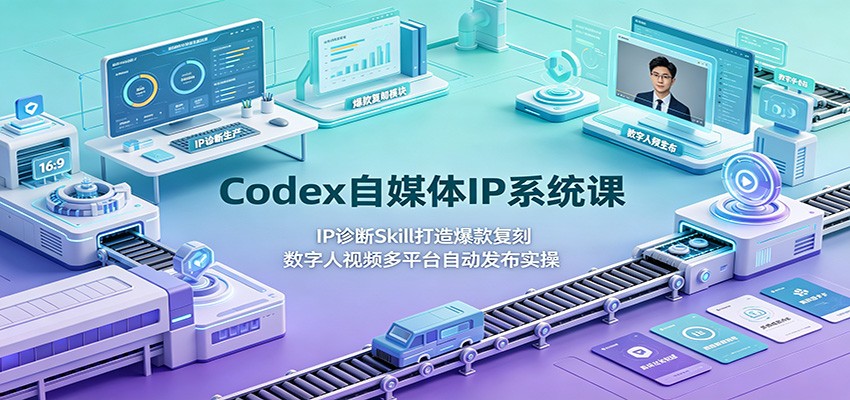 Codex自媒体IP系统课：IP诊断Skill打造爆款复刻，数字人视频多平台自动发布实操武野创库-网创项目资源站-副业项目-创业项目-搞钱项目野创库