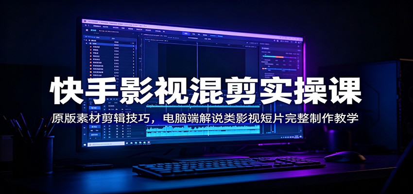 快手影视混剪实操课：原版素材剪辑技巧，电脑端解说类影视短片完整制作教学武野创库-网创项目资源站-副业项目-创业项目-搞钱项目野创库