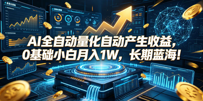 AI全自动量化自动产生收益，0基础小白月入1W，长期蓝海！【揭秘】武野创库-网创项目资源站-副业项目-创业项目-搞钱项目野创库