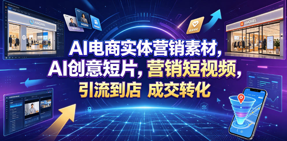 AI电商实体营销素材，AI创意短片，高效打造营销短视频，轻松引流到店，稳定提升门店客流与成交转化武野创库-网创项目资源站-副业项目-创业项目-搞钱项目野创库