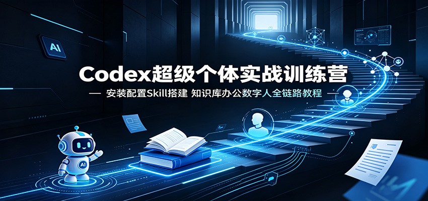 Codex超级个体实战训练营：安装配置Skill搭建，知识库办公数字人全链路教程武野创库-网创项目资源站-副业项目-创业项目-搞钱项目野创库
