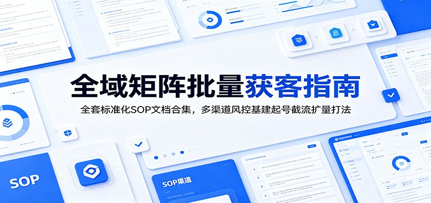 全域矩阵批量获客指南：全套标准化SOP文档合集，多渠道风控基建起号截流扩量打法武野创库-网创项目资源站-副业项目-创业项目-搞钱项目野创库