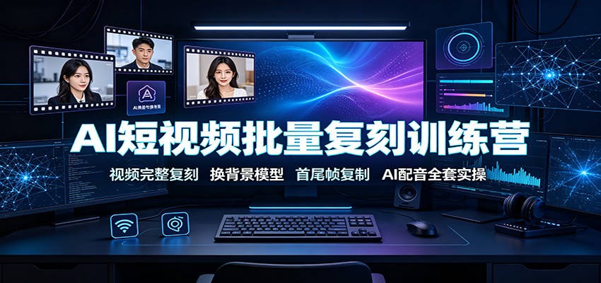 AI短视频批量复刻训练营：视频完整复刻，换背景模型、首尾帧复制、AI配音全套实操武野创库-网创项目资源站-副业项目-创业项目-搞钱项目野创库