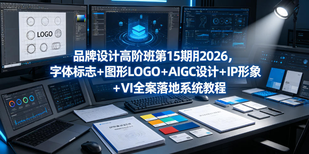品牌设计高阶班第15期2026，字体标志＋图形LOGO＋AIGC设计＋IP形象＋VI全案落地系统教程武野创库-网创项目资源站-副业项目-创业项目-搞钱项目野创库