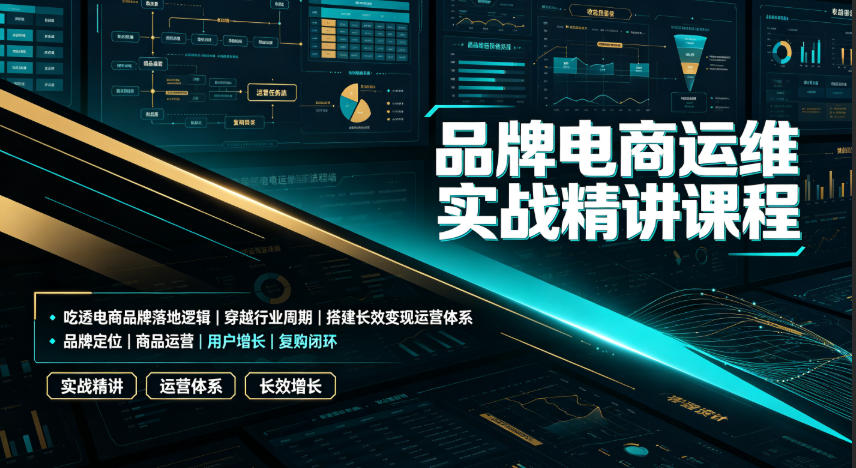 品牌电商运维实战精讲课程｜吃透电商品牌落地逻辑、穿越行业周期、搭建长效变现运营体系武野创库-网创项目资源站-副业项目-创业项目-搞钱项目野创库