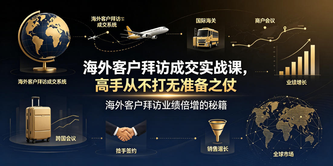 海外客户拜访成交实战课，高手从不打无准备之仗，海外客户拜访业绩倍增的秘籍武野创库-网创项目资源站-副业项目-创业项目-搞钱项目野创库