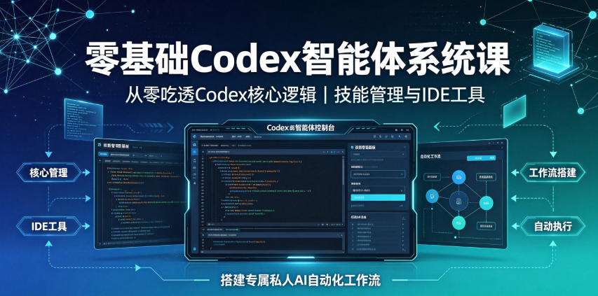 零基础Codex智能体系统课｜从零吃透Codex核心逻辑、技能管理与IDE工具，搭建专属私人AI自动化工作流武野创库-网创项目资源站-副业项目-创业项目-搞钱项目野创库