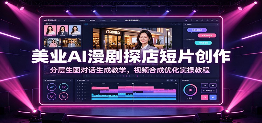美业AI漫剧探店短片创作：分层生图对话生成教学，视频合成优化实操教程武野创库-网创项目资源站-副业项目-创业项目-搞钱项目野创库