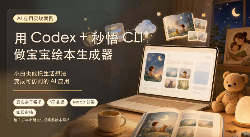 AI应用实战案例，用Codex+秒悟CLl做宝宝绘本生成器，小白也能把生活想法变成可访问的AI应用武野创库-网创项目资源站-副业项目-创业项目-搞钱项目野创库