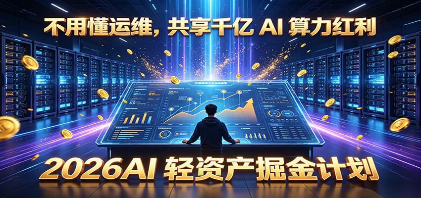 不用懂运维，共享千亿 AI 算力红利，2026AI 轻资产掘金计划武野创库-网创项目资源站-副业项目-创业项目-搞钱项目野创库