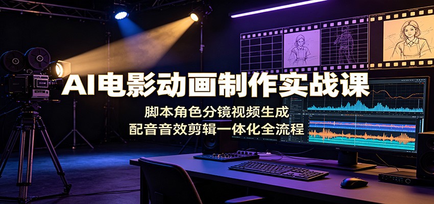 AI电影动画制作实战课：脚本角色分镜视频生成，配音音效剪辑一体化全流程武野创库-网创项目资源站-副业项目-创业项目-搞钱项目野创库