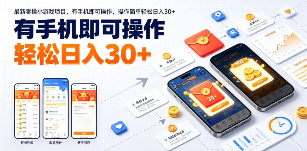 最新零撸小游戏项目，有手机即可操作，操作简单轻松日入30+武野创库-网创项目资源站-副业项目-创业项目-搞钱项目野创库