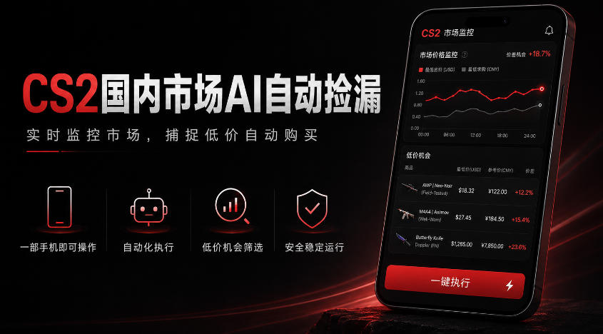 游戏市场AI自动监控，实时检测差价捡漏，简单轻松，日入300+【揭秘】武野创库-网创项目资源站-副业项目-创业项目-搞钱项目野创库