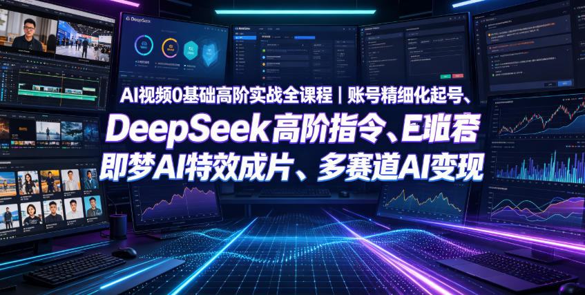 AI视频0基础高阶实战全课程｜账号精细化起号、DeepSeek高阶指令、即梦AI特效成片、多赛道AI短视频量产变现武野创库-网创项目资源站-副业项目-创业项目-搞钱项目野创库
