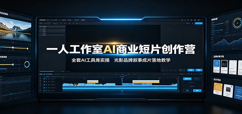 一人工作室AI商业短片创作营：全套AI工具库实操，光影品牌叙事成片落地教学武野创库-网创项目资源站-副业项目-创业项目-搞钱项目野创库
