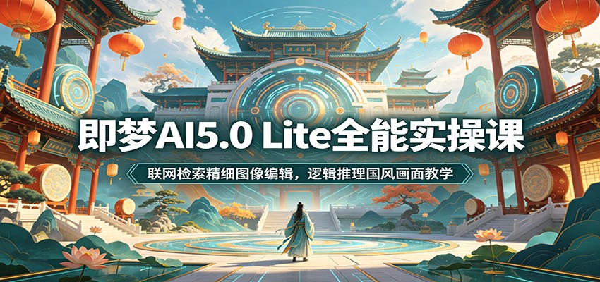 即梦AI5.0 Lite全能实操课：联网检索精细图像编辑，逻辑推理国风画面教学武野创库-网创项目资源站-副业项目-创业项目-搞钱项目野创库