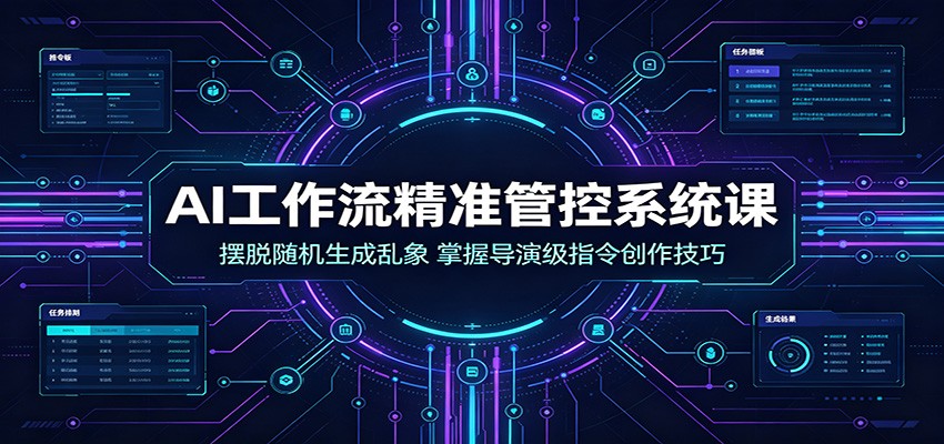AI工作流精准管控系统课：摆脱随机生成乱象，掌握导演级指令创作技巧武野创库-网创项目资源站-副业项目-创业项目-搞钱项目野创库